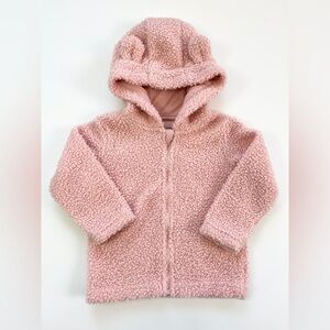 🩵4/$20 George Pink‎ Fuzzy Bear Ear Kids Hoodie
